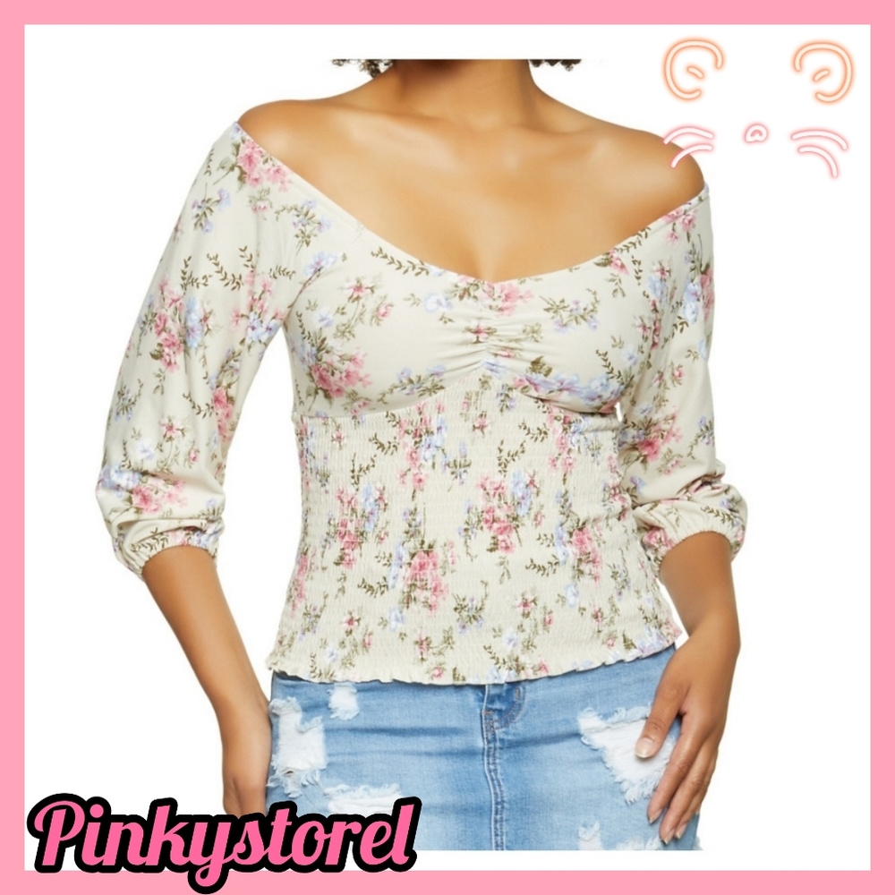 Floral V Neck Top🌼